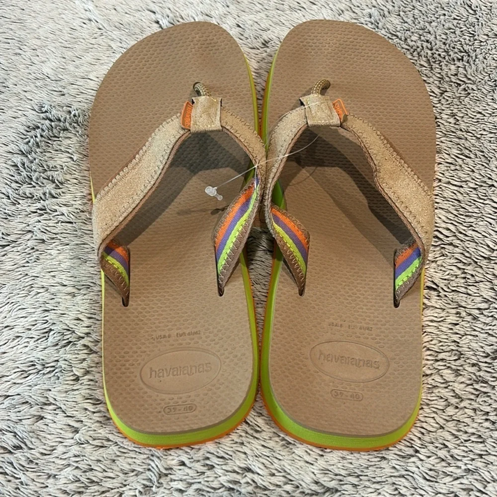 Havaianas Men's Rose Gold Flip Flops size 8 made in Brazil